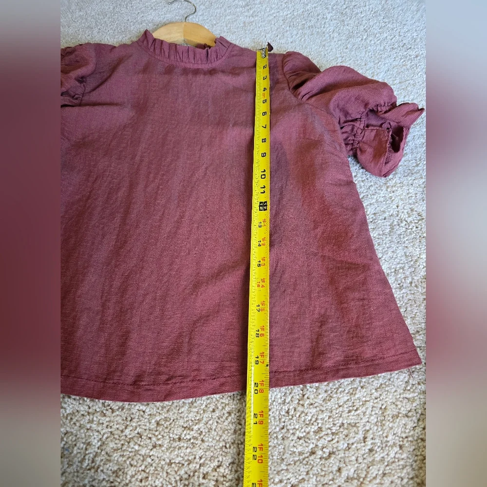 Moon River Size Small Mauve Rose Short Sleeve Blouse Lightweight Top - Picture 4 of 9